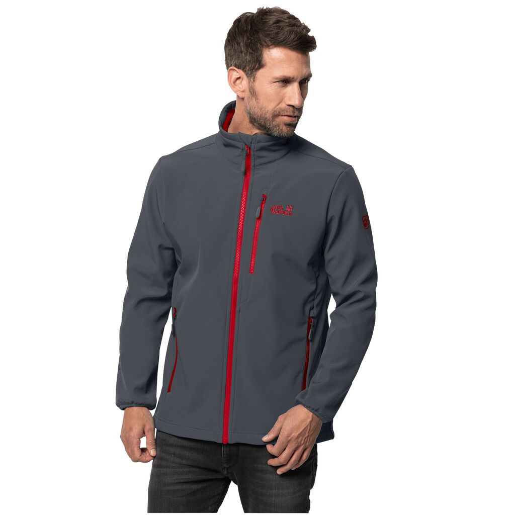 Jack Wolfskin WHIRLWIND Férfi Softshell Kabát Antracit - CNJLGD-893